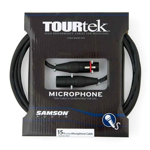 כבל XLR-XLR למיקרופון 4.5מ SAMSON TM15 15' Mic Cable