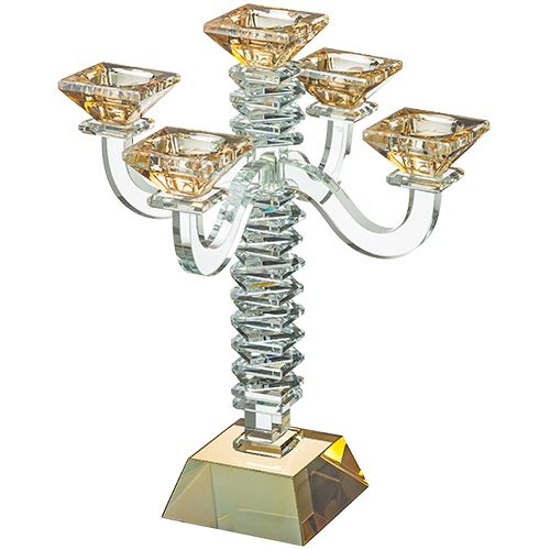 קנדלברה פמוטי קריסטל 5 קנים מהודרים - 34 ס