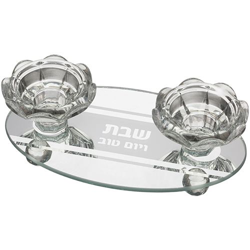 פמוטי זכוכית מהודר 17*10 ס