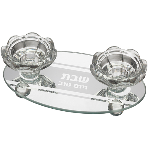 פמוטי זכוכית מהודר 17*10 ס"מ