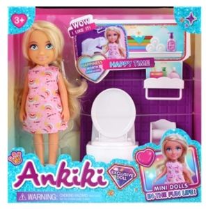 סט בובת KIKI מיוחדות לבתי בובות - בובה וחדר שרותים