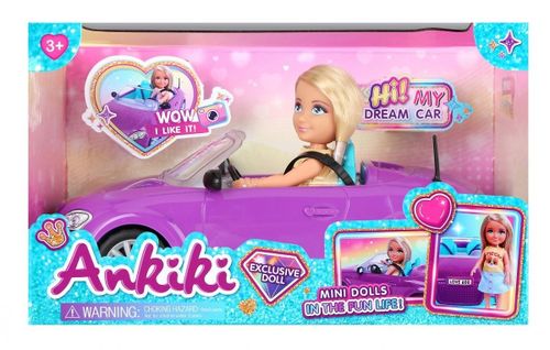 סט בובת KIKI מיוחדות לבתי בובות - בובה ומכונית ספורט