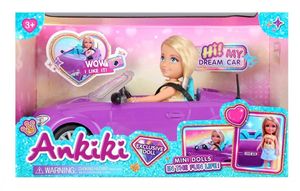 סט בובת KIKI מיוחדות לבתי בובות - בובה ומכונית ספורט