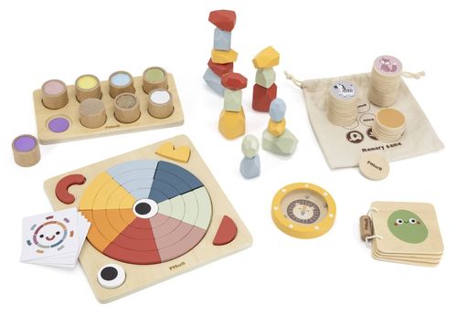 מארז 6 צעצועי התפתחות מעץ 'רוח חופשית' מסדרת לגדול איתי לגיל 36+ חודשים