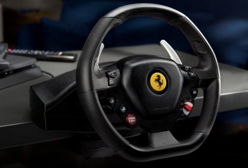 הגה מירוצים עם דוושות Thrustmaster T80 Ferrari 488 GTB Edition למחשב PC ופלייסטיישן 4