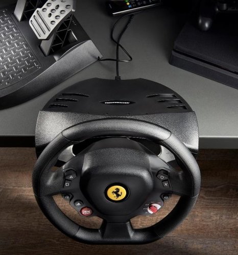הגה מירוצים עם דוושות Thrustmaster T80 Ferrari 488 GTB Edition למחשב PC ופלייסטיישן 4