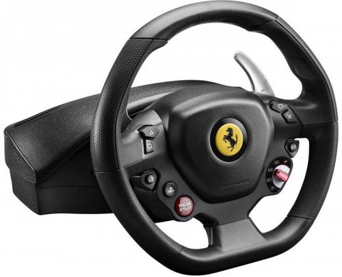 הגה מירוצים עם דוושות Thrustmaster T80 Ferrari 488 GTB Edition למחשב PC ופלייסטיישן 4