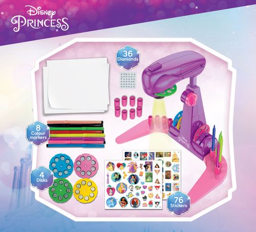 ערכת ציור עם מקרן Disney Princess - בית ספר לציור לנסיכות