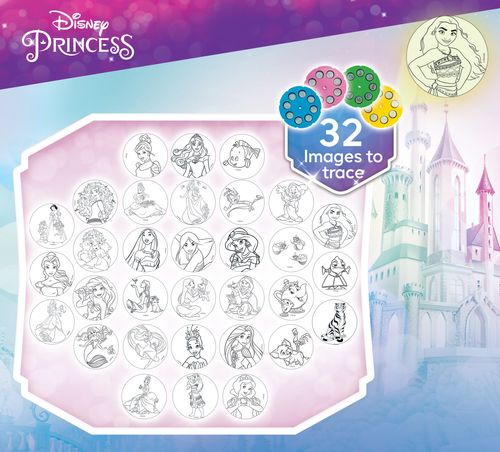 ערכת ציור עם מקרן Disney Princess - בית ספר לציור לנסיכות