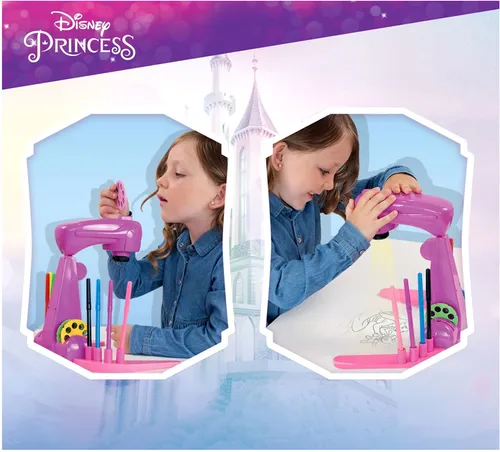 ערכת ציור עם מקרן Disney Princess - בית ספר לציור לנסיכות