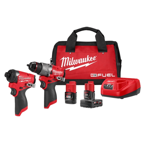 סט מקצועי Milwaukee M12 FUEL דגם 3497-22 – מברגה + מקדחה/מברגה + 2 סוללות + מטען + תיק נשיאה
