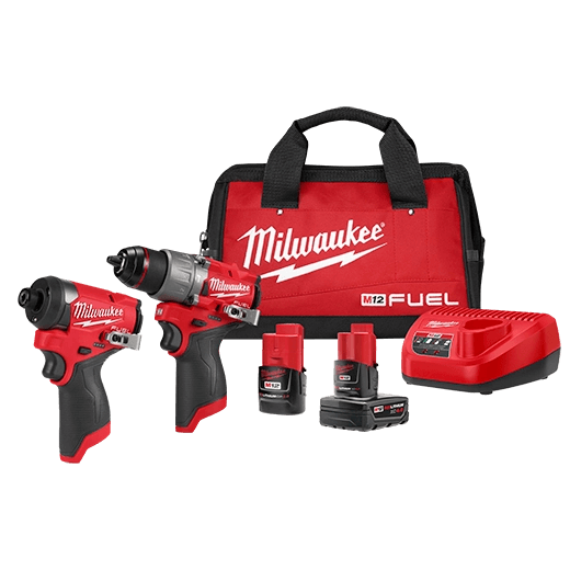 סט מקצועי Milwaukee M12 FUEL דגם 3497-22 – מברגה + מקדחה/מברגה + 2 סוללות + מטען + תיק נשיאה