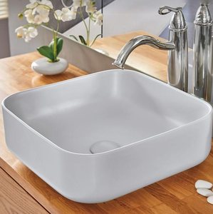 כיור מונח 38.5X38.5 ס"מ אורלינס אבן מטבטון בהיר מט סניטק