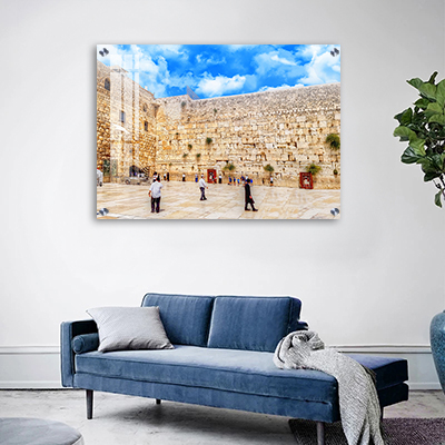 תמונה מעוצבת של הכותל המערבי באור יום על קנבס או זכוכית
