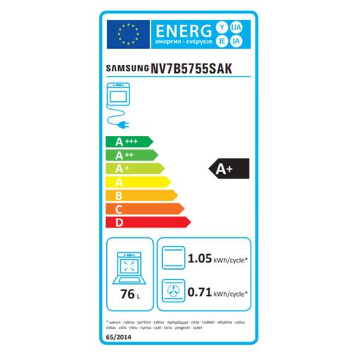 תנור בנוי 76 ליטר פירוליטי Samsung NV7B5755SAK Dual Cook שחור