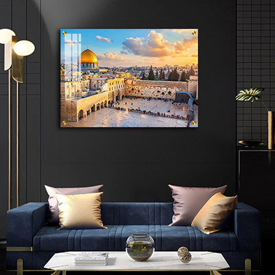  תמונה מהודרת של רחבת הכותל המערבי על קנבס או זכוכית מחוסמת