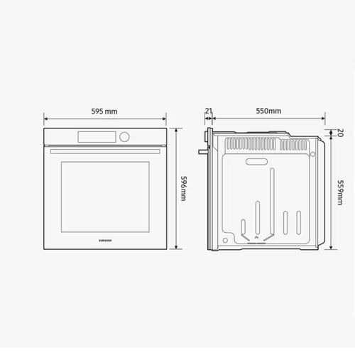 תנור בנוי 76 ליטר פירוליטי Samsung NV7B41301AK זכוכית שחורה