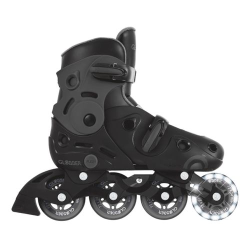 רולרבליידס SKATES LIGHTS עם מנגנון Speed-Safe לבטיחות מוגברת ואורות בגלגלים מידה 34-37 - שחור
