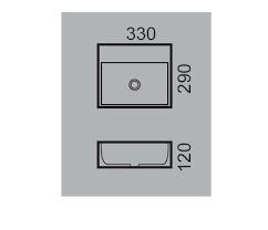 כיור מונח/תלוי 33X29 ס