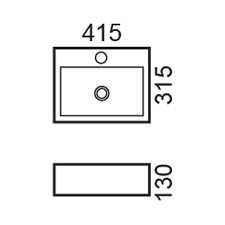 כיור מונח/תלוי 41.5X31.5 ס