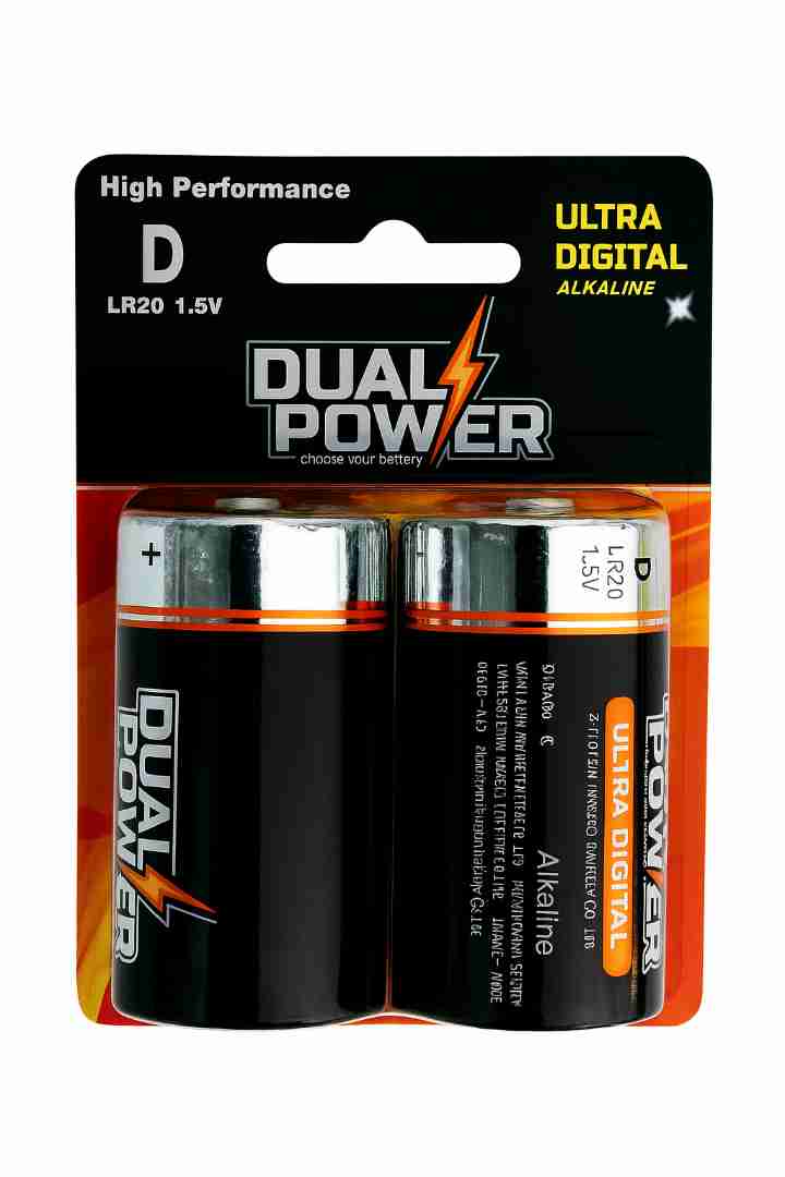 בליסטר 2 סוללות DUAL POWER  D-LR20