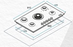 כיריים טלסה דגם TSHB9018-BKG