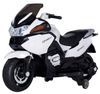 אופנוע ענק ממונע 24V דמוי BMW, נסיעה קדימה/אחורה, מולטימדיה ואורות בגלגלים - לבן