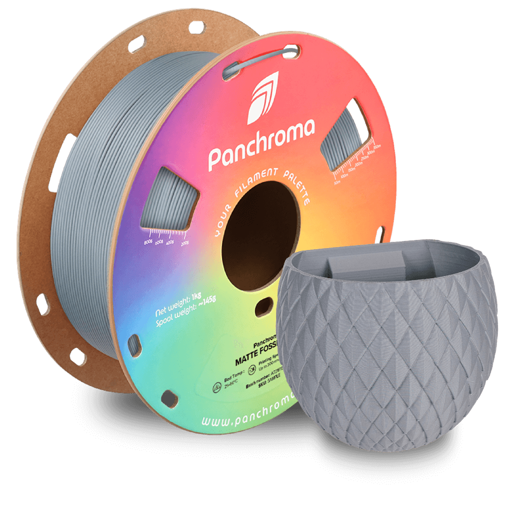 פילמנט אפור מאובן מאט 1 ק"ג 1.75 מ"מ - Panchroma Matte PLA Fossil Grey (PolyTerra™ PLA)