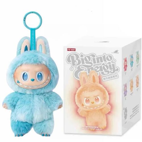 בובת לבובו פרווה | Pop Mart LABUBU | The Monsters Big Into Energy Series Vinyl Plush Pendant Single Blind Box
