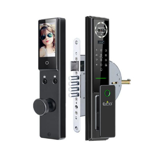 מנעול חכם לדלת עם קודן, טביעת אצבע, זיהוי פנים ומצלמה וידאו מובנית Smart Lock מבית Eco