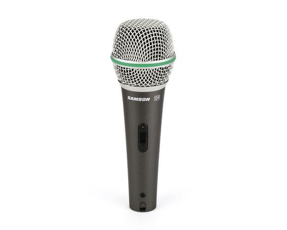 מיקרופון דינמי + תפסן כבל ונרתיק SAMSON Q4 DYNAMIC HANDHELD MIC