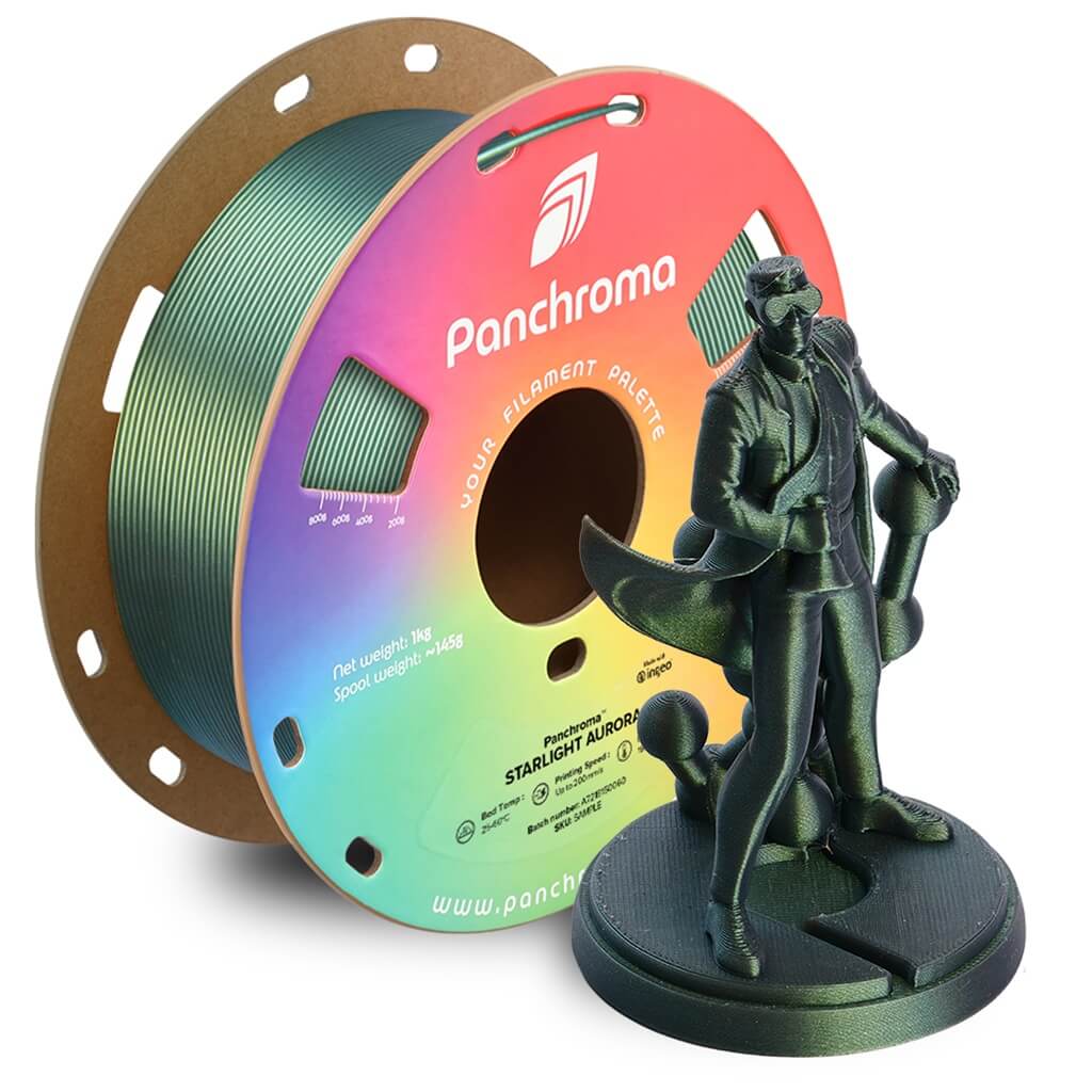 פילמנט ירוק - צהוב - אפור 1 ק"ג 1.75 מ"מ - Panchroma Starlight PLA Aurora