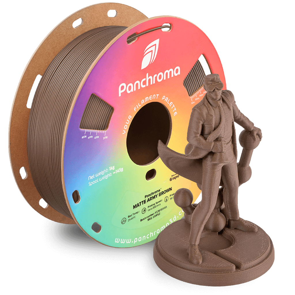פילמנט חום צבאי 1 ק"ג 1.75 מ"מ - Panchroma Matte PLA Army Brown (PolyTerra™ PLA)