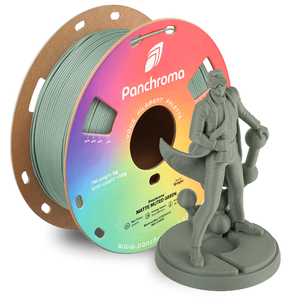 פילמנט ירוק מאובק 1 ק"ג 1.75 מ"מ - Panchroma Matte PLA Muted Green (PolyTerra™ PLA)