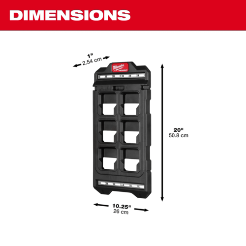 פלטת קיר קומפקטית Milwaukee PACKOUT™ דגם: 48-22-8496