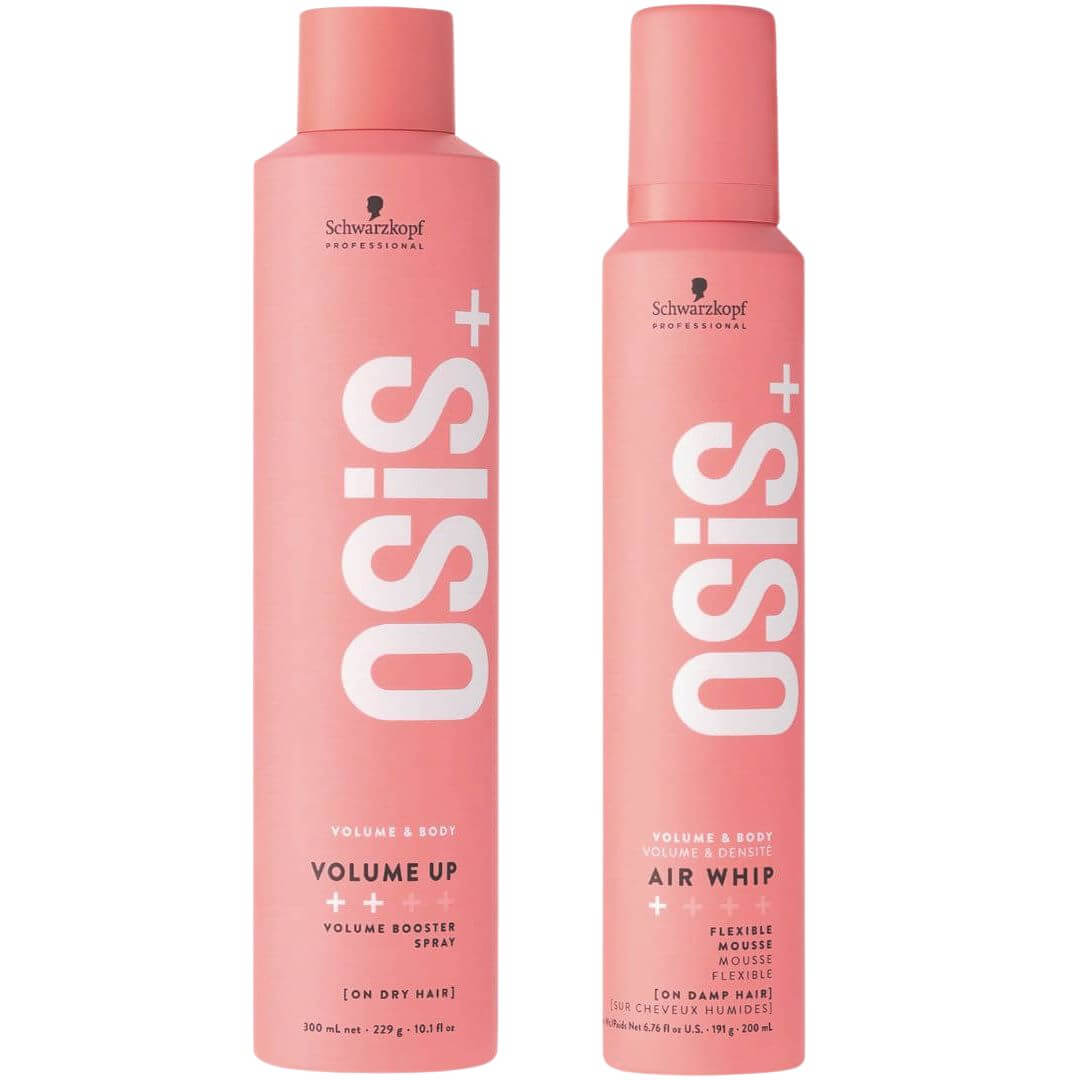 מוס להענקת נפח AIR WHIP לשיער OSIS+ שוורצקופף 200 מ"ל + ספריי נפח לשיער ווליום אפ שוורצקופף 300 מ"ל