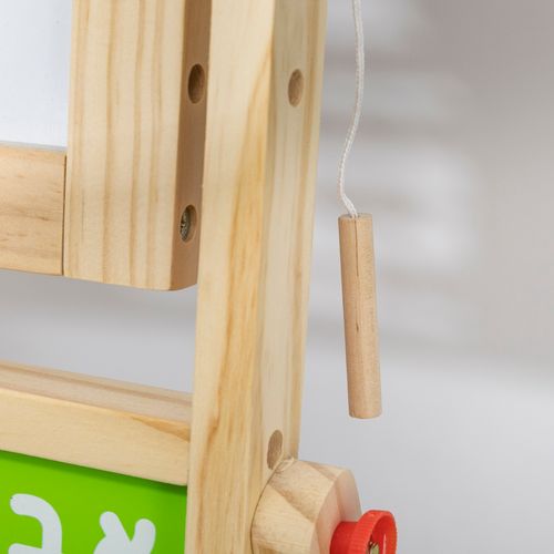 לוח ציור מסתובב ציור בגיר, לוח מגנטי ולוח ציור לבן, כולל סט אותיות א-ב מעץ ואביזרי ציור
