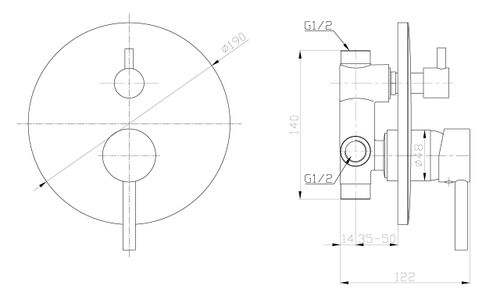 אינטרפוץ 4 דרך PASSERO שחור מט AQUILA