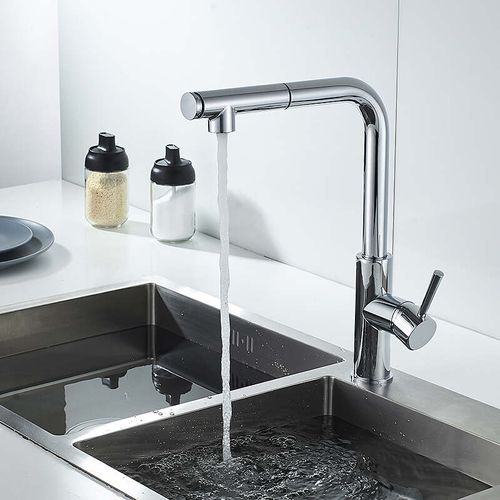 ברז מטבח נשלף CLOD שחור AQUILA PREMIUM