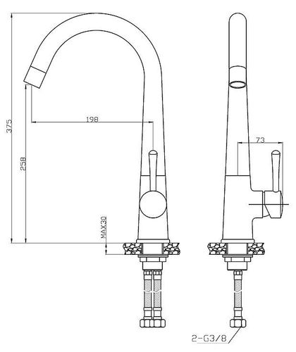 ברז פרח FALCO כרום ניקל AQUILA