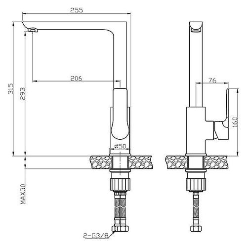 ברז פרח גבוה BRANT כרום AQUILA PREMIUM