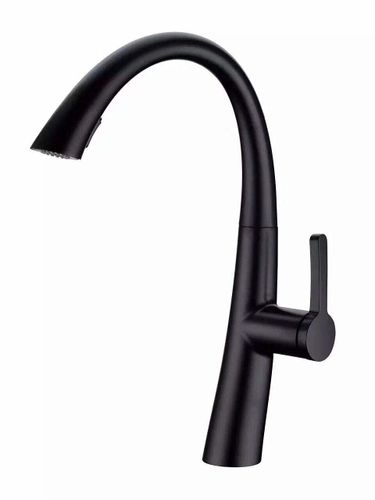 ברז מטבח נשלף WAVE שחור מט AQUILA PREMIUM