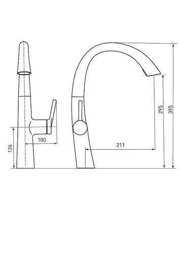 ברז מטבח נשלף WAVE שחור מט AQUILA PREMIUM