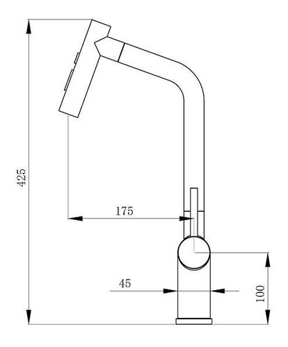ברז מטבח נשלף SUPREME שחור/נחושת AQUILA PREMIUM