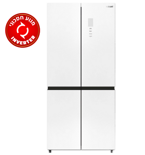 מקרר 4 דלתות 539 ליטר Fujicom פוג'יקום דגם FJ-NF615W זכוכית לבנה
