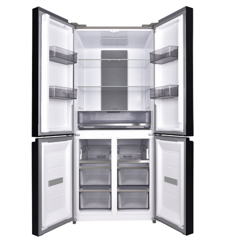 מקרר 4 דלתות 539 ליטר Fujicom פוג'יקום דגם FJ-NF615W זכוכית לבנה