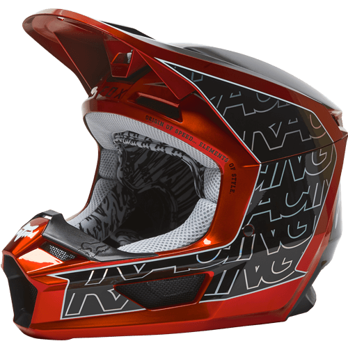 קסדה לאופנוע לילדים V1 אדום / לבן - FOX MIPS YOUTH V1
