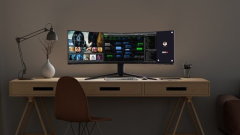 מסך מחשב גיימינג TCL 57'' 4K Curved 57R94 120Hz  1ms  