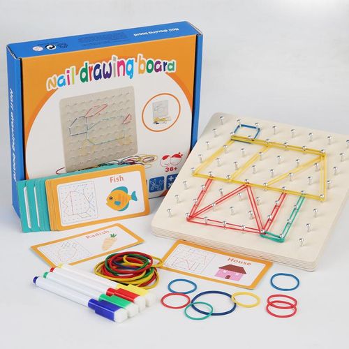 ציור בגומיות - לוח עץ