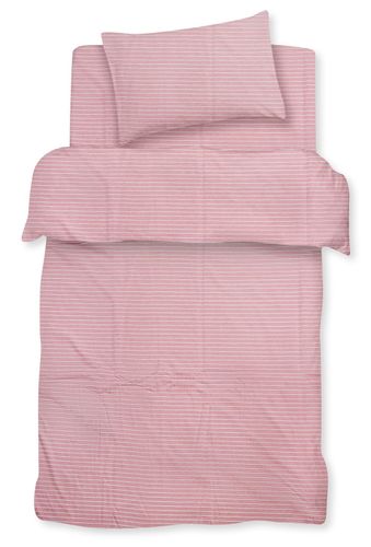 סט מצעים 3 חלקים למיטת מעבר מבד 100% כותנה - ורוד פסים